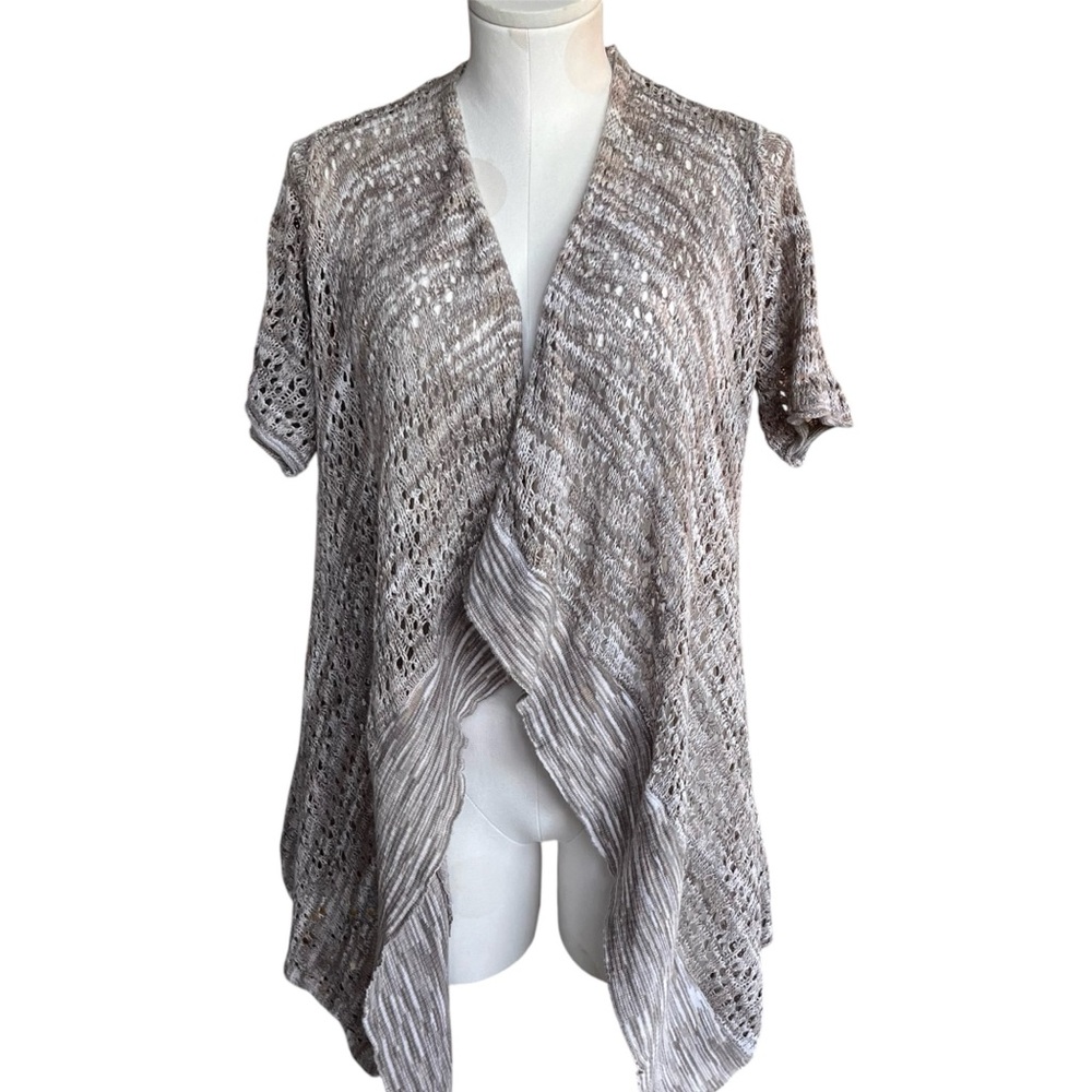 Kensie Waterfall Open Front Knit cardigan Sweater Small